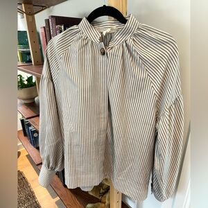 Sézane Striped Button-Down — Analyne — Size 4 — Worn Once